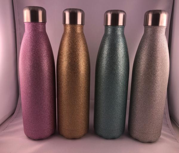 Edelstahlflasche Glitter silber